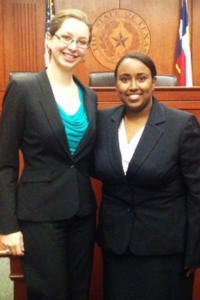 Hannah (Beckerdite) Roblyer, left, with second place winner Mihret Getabicha. Submitted photo.