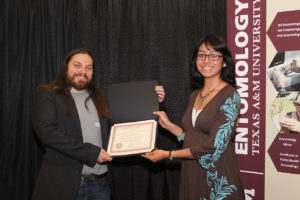Aaron Tarone, left, received Professor of the Year. Pictured with Tarone is Melissa Espinoza. Photo by Rob Williams