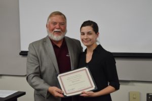 Mya Gates, right, with Dr. Pete Teel.